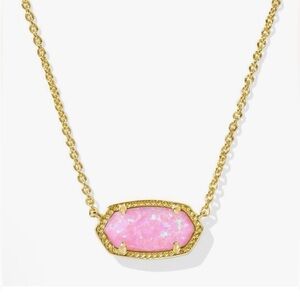 178 Kendra Scott Gold Necklace with Vibrant Pink Stone